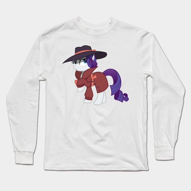 Detective Rarity Long Sleeve T-Shirt by CloudyGlow